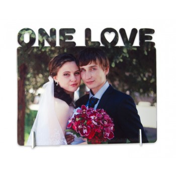 Стальная фоторамка "One love" с вашим фото