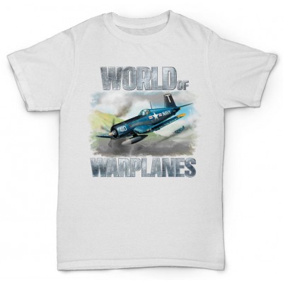 Белая футболка с принтом World of Warplanes