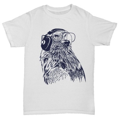 Прикольная футболка "Орел в очках и наушниках"