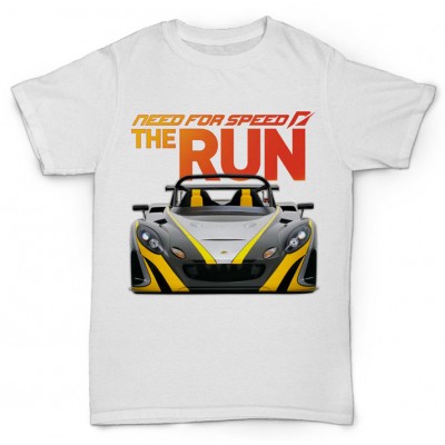 Белая футболка с принтом Need for Speed